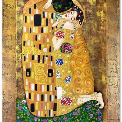 Obraz olejny - gustav klimt - pocałunek - 77x107cm - g118640