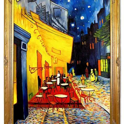 Obraz olejny - vincent van gogh - taras kawiarni na place du forum, arles, w nocy - 94x134 cm - g118767