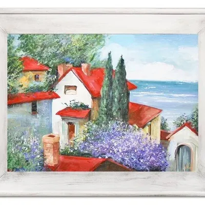 Architektura - nadmorska mieścina - 72x92 cm - g15429