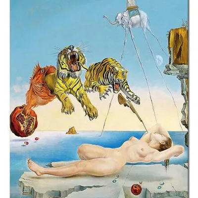 Obraz drukowany - salvador dali - sen spowodowany lotem pszczoły - 50x70 cm - g109791