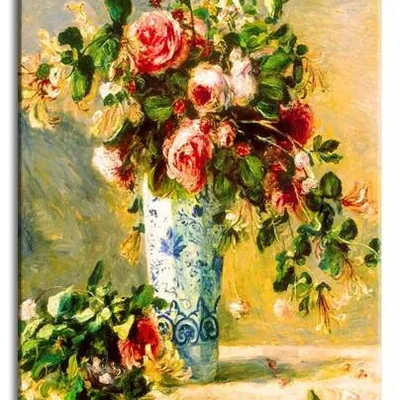 Pierre auguste renoir - róże i jaśmin w wazonie - 60x90 cm - g92704
