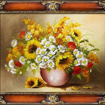 Obraz olejny - kwiaty - 80x110 cm - g93905