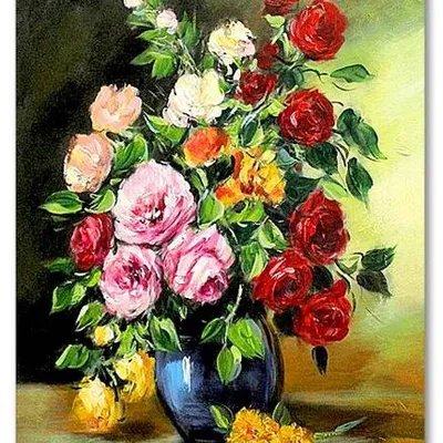 Obraz olejny - róże - 50x70 cm - g119245