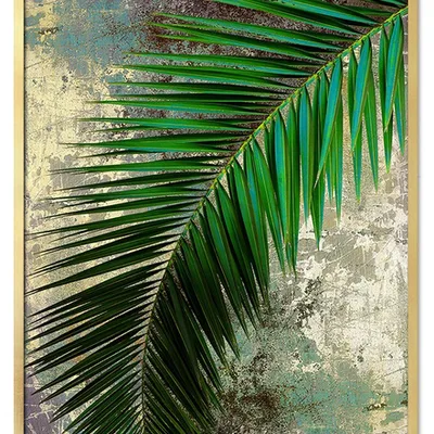 Obraz - tropikalne liście i kwiaty - 53x73cm - g115662