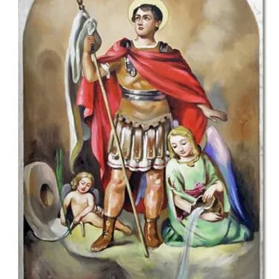 Obraz olejny - religijne - longin z cezarei - 50x90 cm - g105849