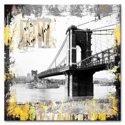Retro - most brookliński - 100x100 cm - g94215