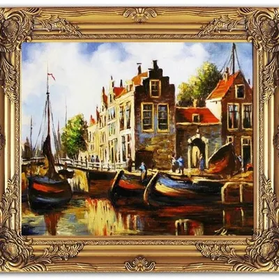 Wenecja - gondole w porcie - 53x64 cm - g04528