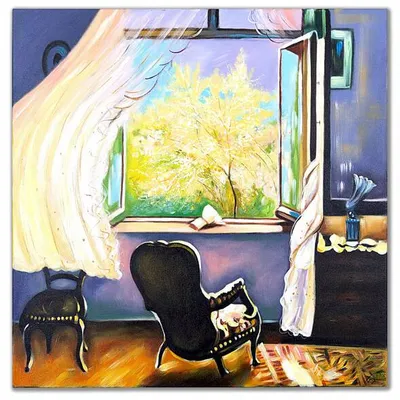 Leon wyczółkowski - wiosna – wnętrze pracowni artysty - 90x90 cm - g16748