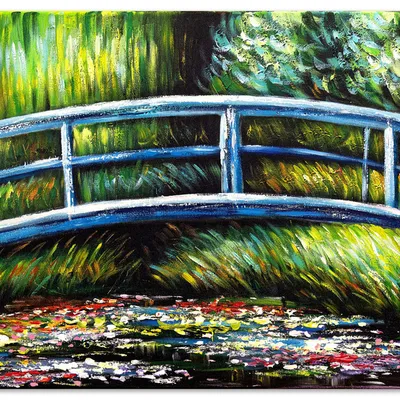 Obraz olejny - impresjoniści - claude monet - japoński mostek - 110x150 cm - g119386