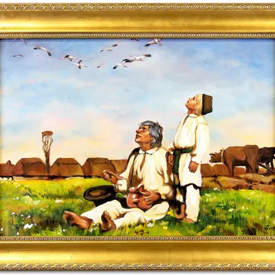 Józef chełmoński - bociany - 64x84 cm - g94161