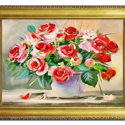 Róże - kwiatki od wnuczka - 64x84 cm - g94147