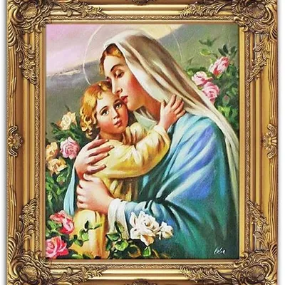 Maryja - mały jezus w matczynych objęciach - 53x64 cm - g02765