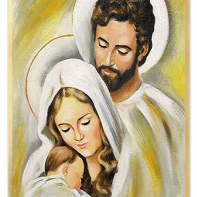 Obraz olejny - religijne - wizerunek rodziny świętej - 63x93 cm - g105062