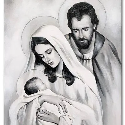 Obraz olejny - religijne - wizerunek świętej rodziny - 60x90 cm - g105061