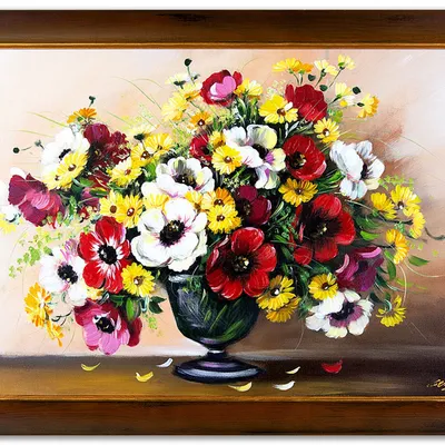Bukiety mieszane - bogactwo wiosnennych pól - 75x105 cm - g05381
