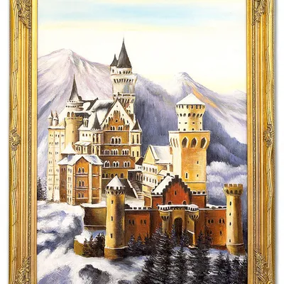 Obraz olejny - zamki i pałace - 74x104 cm - g118665