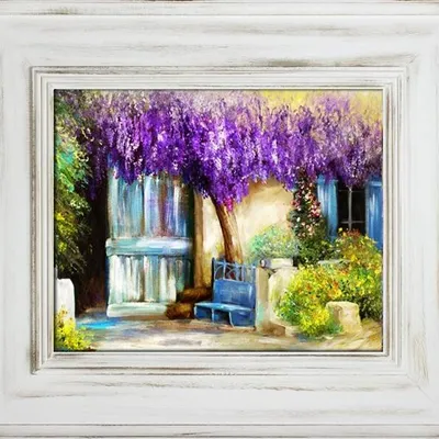Pola lawendowe - pod kwitnącą jakarandą - 66x76 cm - g16876