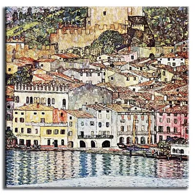 Gustav klimt - malcesina nad jeziorem garda - 80x80 cm - g93485