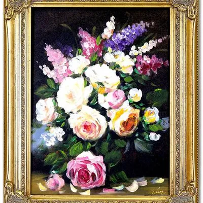 Bukiety mieszane róże, różyczki - 39x49 cm - g03381