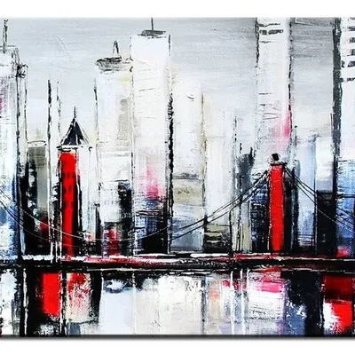 Abstrakcje - rzeka hudson - 60x90 cm - g03635