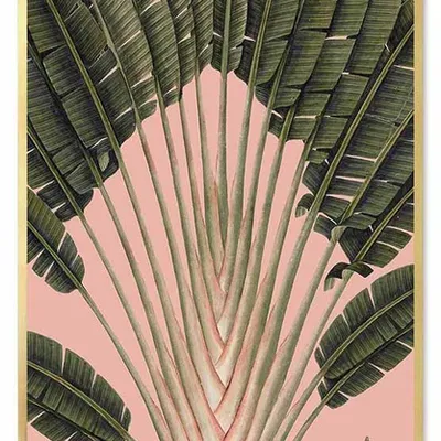 Obraz - tropikalne liście i kwiaty - 63x93cm - g106635
