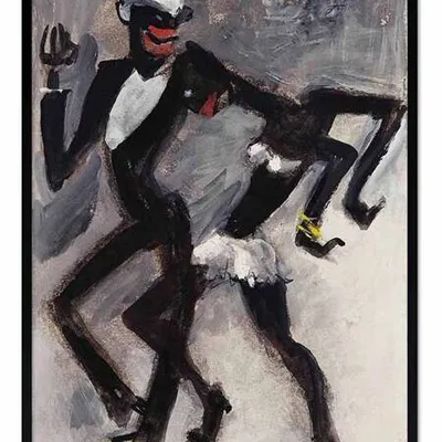 Obraz drukowany - art deco - paul colin - joséphine baker et un danseur - 53x73 cm - g109152