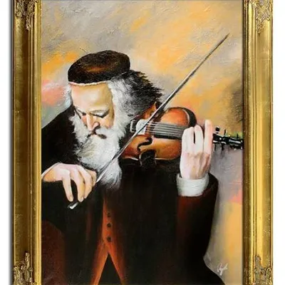 Żyd na szczęście - skrzypek - 64x84 cm - g16573
