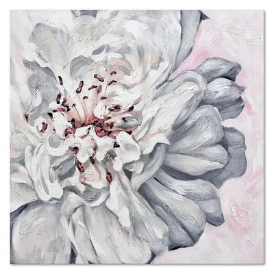 Obraz olejny - kwiaty nowoczesne - 90x90 cm - g108998