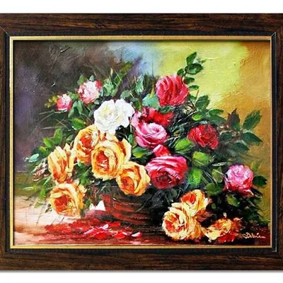 Róże - kosz róż - 53x64 cm - g04197