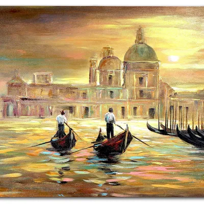 Obraz olejny - wenecja - 110x150 cm - g118993