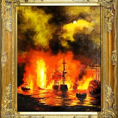 Marynistyka - wojna światów - 54x63 cm - g00085