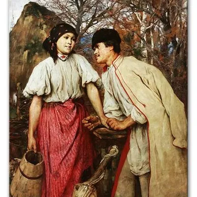 Witold pruszkowski - przy studni umizgi - 50x70 cm - g93769