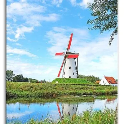 Krajobrazy - holenderski wiatrak - 60x90 cm - g93522