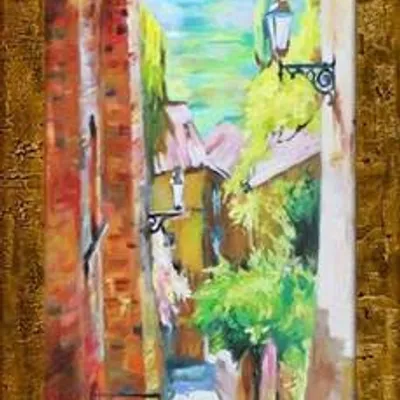Architektura - wąska uliczka - 68x168 cm - g17080