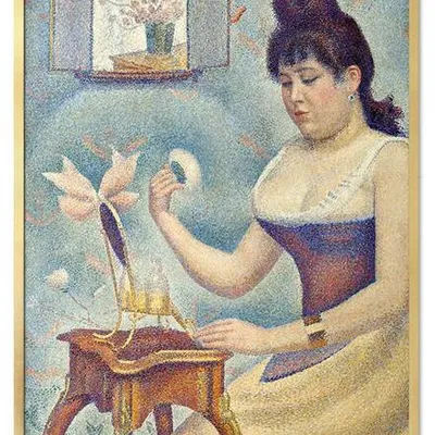 Obraz drukowany - wielcy mistrzowie - georges seurat - młoda kobieta pudrująca się - 53x73 cm - g113550