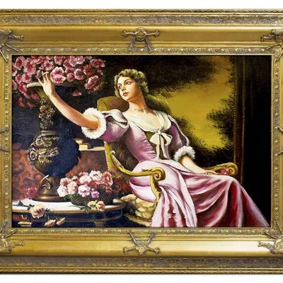 Władysław czachórski - dama w liliowej sukni - 90x120 cm - g03806