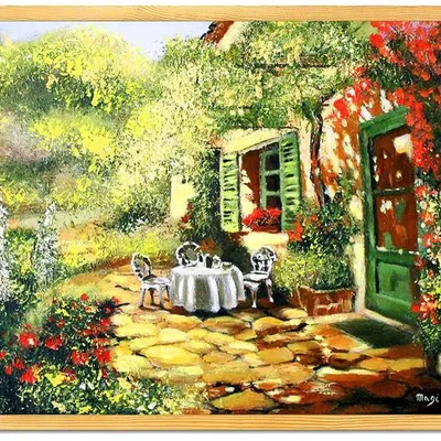 Obraz olejny - architektura - 53x73 cm - g119484