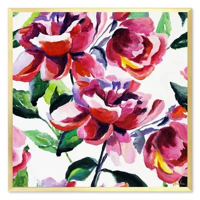 Obraz olejny - kwiaty nowoczesne - 63x63 cm - g104365