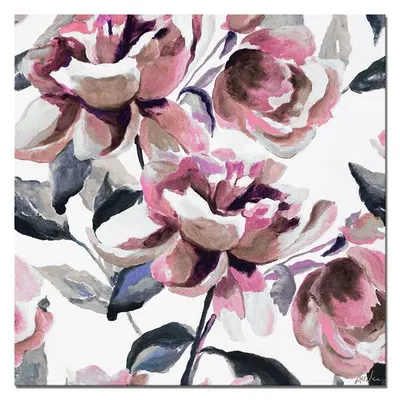 Obraz olejny - kwiaty nowoczesne - 60x60 cm - g104366