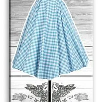 Retro lady - niebieska sukienka - 150x50 cm - g93350