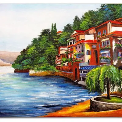 Architektura - domki na skarpie - 50x70 cm - g06763