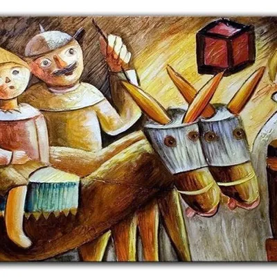 Tadeusz makowski - rodzina wieśniaków - 60x90 cm - g00816