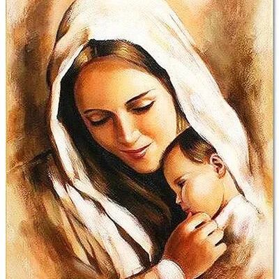 Obraz olejny - obrazy maryjne - matka z synem - 60x90 cm - g119362