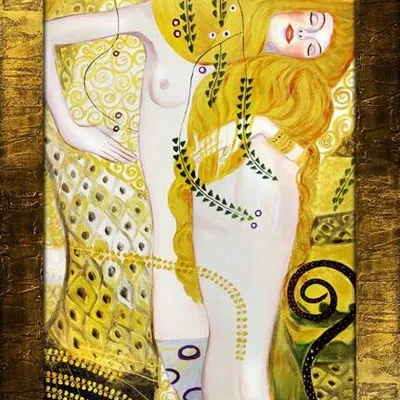 Arcydzieła mistrzów - gustav klimt - wodne węże i - 77x107cm g00332