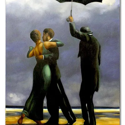 Obraz olejny - jack vettriano - śpiewający kamerdyner - 60x90 cm - g119524