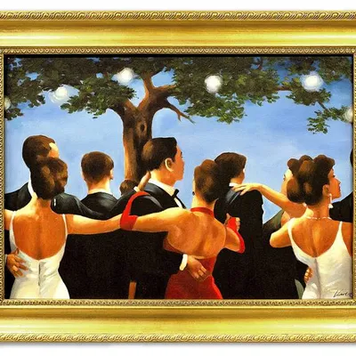 Obraz olejny - jack vettriano - śpiewający kamerdyner - 65x85 cm - g118315
