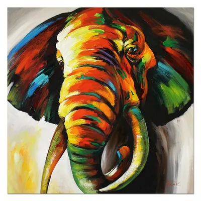 Obraz - słonie - 90x90cm - g107778
