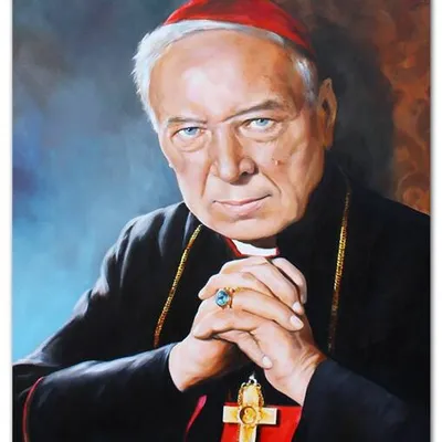 Obraz olejny - religijne - portret kardynała stefana wyszyńskiego - 100x115 cm - g111410
