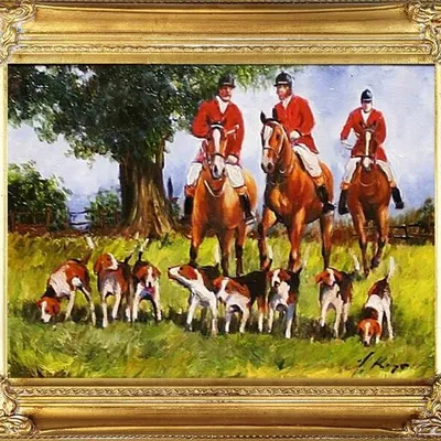 Polowanie - psy gończe - 40x50 cm - g04454