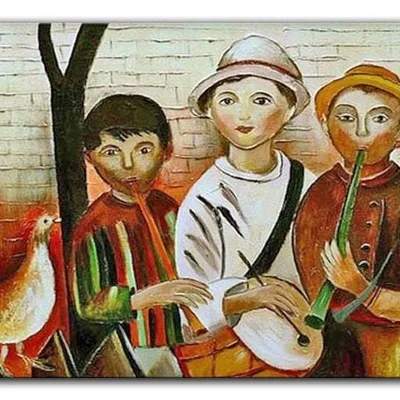 Tadeusz makowski - kapela dziecięca - 60x90 cm - g00348